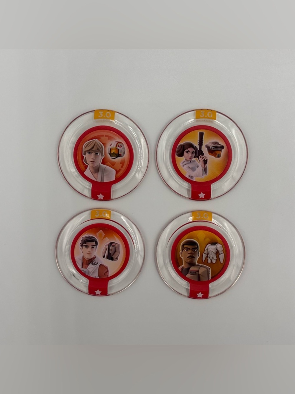 RARE Disney Infinity 3.0 Power Disc Lot- Poe Finn Princess Leia Luke Skywalker
